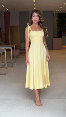 Vestido Viscose Pétala Amarelo