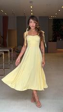 Vestido Viscose Pétala Amarelo