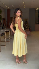 Vestido Viscose Pétala Amarelo